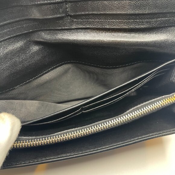 Prada Nappa Gaufre Leather Continental Wallet - Black - Preowned - Picture 9 of 14